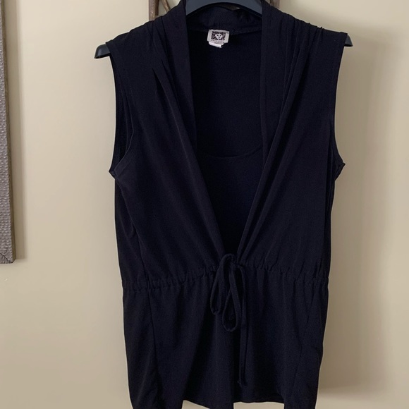 Ann Klein Multi Layered Sleeveless Top with Ties - Picture 1 of 1